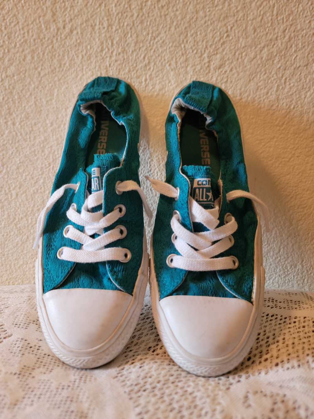 Converse Teal Green Low-Top Sneakers with White Accents